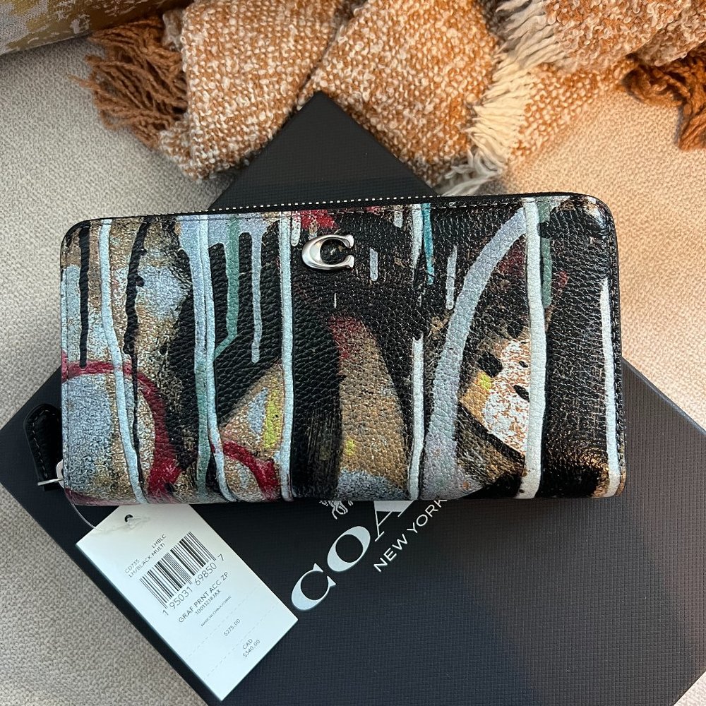 COACH X MINT + SERF ACCORDIAN ZIP WALLET (CD735)